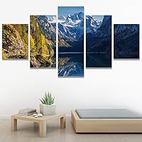 SIGNWIN 5 Panel Canvas Wall Art Modern Art Dramatic Farmhouse/Country Mountain Multicolor Nature Photography for Home Decorations Ready to Hang - 60