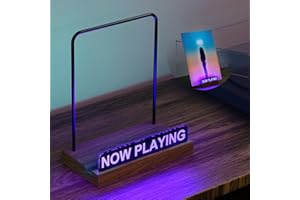 KORRTFID Now Playing Vinyl Record Stand , Light Up Vinyl Record Display Holder with 7- Color Changing Lights , Album Player Stand with Fingerprint-Proof Acrylic, Multi Color Light