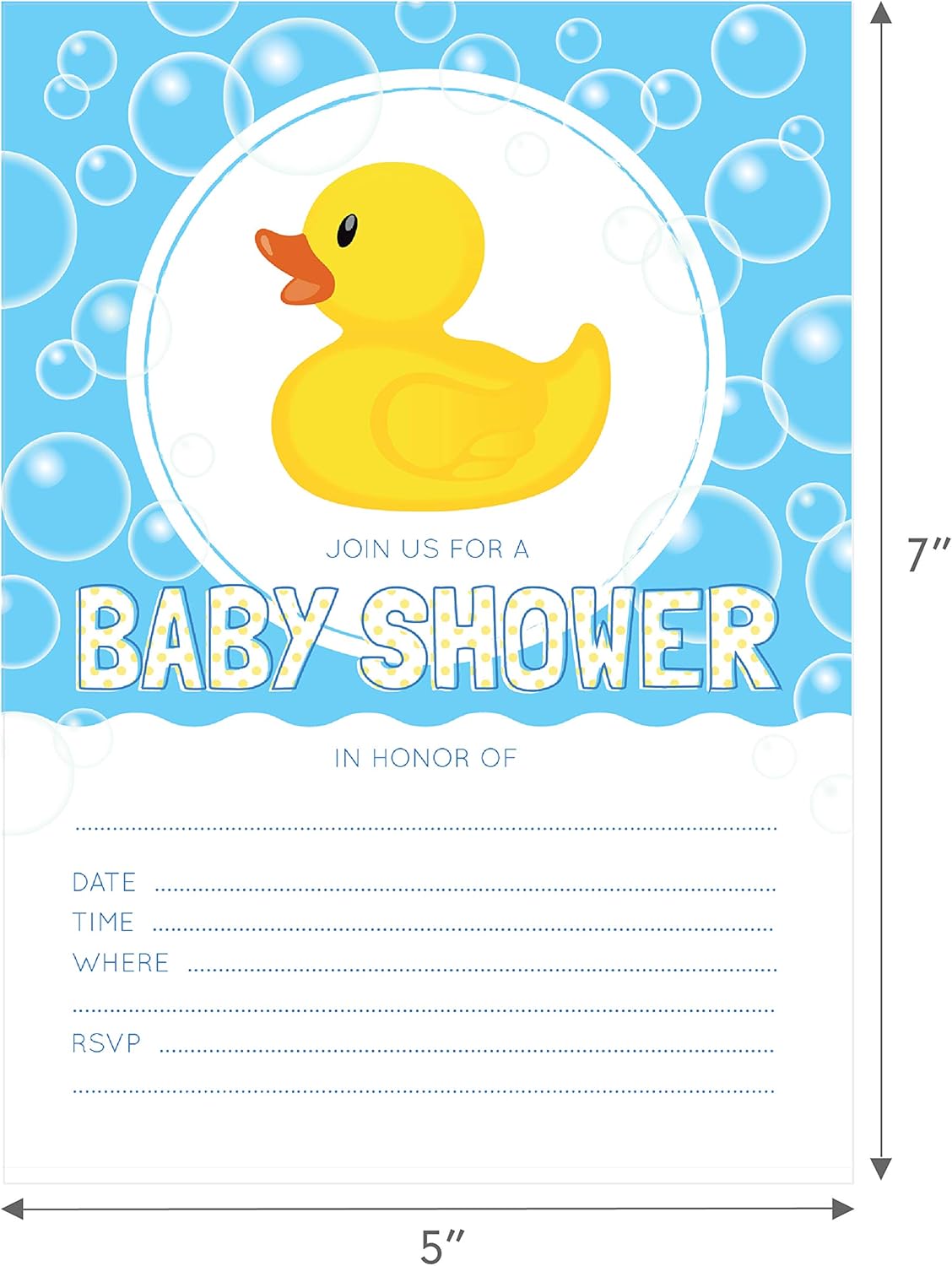 Amazoncom 24 Rubber Ducky Baby Shower Invitations 5x7 Invites With 24 White Envelopes Health Personal Care