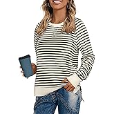 Glamaker Womens Long Sleeve Sweatshirt Casual Crewneck Sweatshirts Loose Fit Pullover Tops
