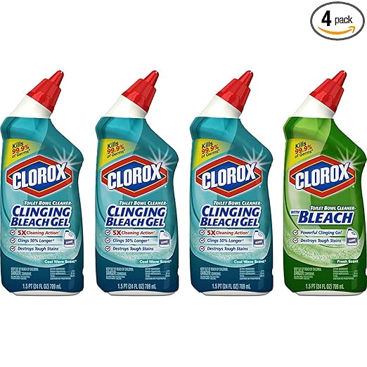 4x Clorox Toilet Bowl Cleaner w/ Bleach Variety Pack Non Abrasive Disinfectant eBay