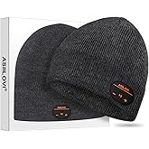 ASIILOVI Bluetooth Beanie, Double-Layer Wool Lining Bluetooth Hat Beanie for Men/Women/Teens/Family, 20hrs Playing, Gift Packaging for Christmas Stocking Stuffers Thanksgiving (001-Charcoal)