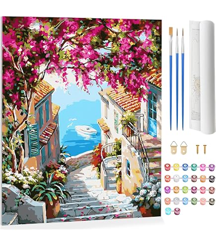 Set De 6 Pinturas Por Números Para Adultos – Lienzos De Cocina Y Café Sin Marco, Incluye Pinturas Acrílicas Y Pinceles, Ideal Para Principiantes Y Relajación