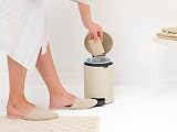 Brabantia NewIcon 3L Pedal Bin Soft Beige Small Waste Bathroom view 8