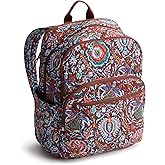 Vera Bradley Women's Premium Cotton Large Bancroft Backpack, Marrakesh Cinnamon, One Size