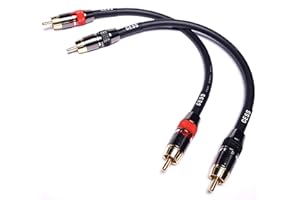 CNCESS CESS-163-2f Heavy Duty Low Noise 12AWG Premium RCA Audio Patch Cable (2 Feet)