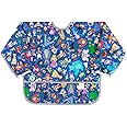 Bumkins Disney Sleeved Bib for Girl or Boy, Baby and Toddler for 6-24 Mos, Essential Must Have for Eating, Feeding, Baby Led Weaning Supplies, Long Sleeve Mess Saving, 100 Magical Celebration