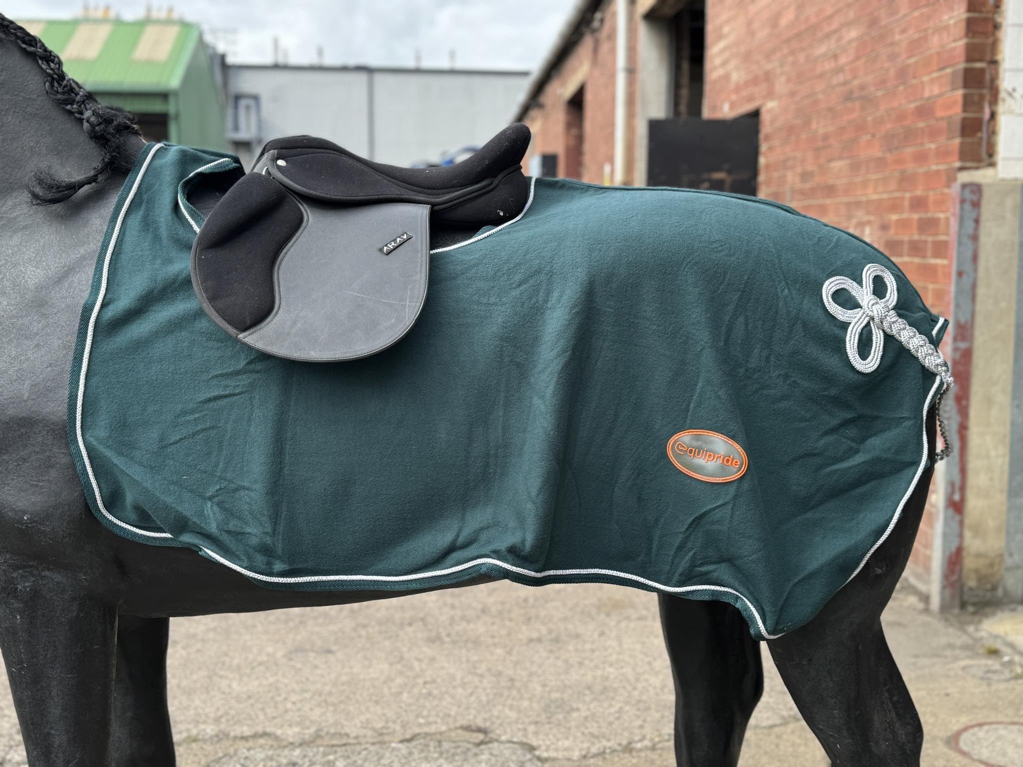 EXERCISE SHEET FLEECE RUG/SHEET WITH ORNAMENT HORSE RUG SIZE S - M - L - XL (Hunter Green, XS)