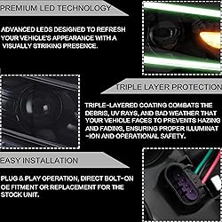 VLAND Multicolor Headlights Assembly Fit for Dodge
