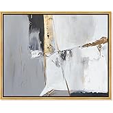 Art Remedy Elegant Minimalist Canvas, 45" x 36", Gold Frame, Cracks of Creation I