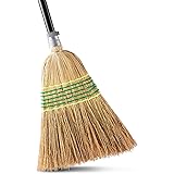 Yocada Heavy-Duty Broom Corn Broom Outdoor Commercial Indoor Perfect for Courtyard Garage Lobby Mall Market Floor Home Office