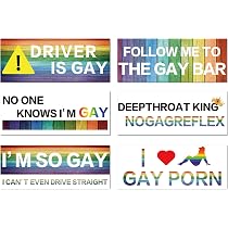 Amazon.com - Frienda 6 Pcs Gay Bumper Stickers Prank Funny Bumper ...