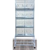 Combo: Large NO Rust Stainless Galvanized Stack and Lock Double Breeder Cage Bird Breeding Cage with Removable Center Divider Side Nest Box Doors Removabel Rolling Stand