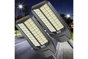 XCQMHF Solar Street Lights Outdoor, 8000W Dusk to Dawn, 240000LM 7000K, IP67 Waterproof Motion Sensor, Lights Outdoor Street Light (8000W-2Pack)