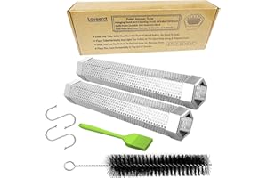 LOVEERCT 2 Pack Smoke Tube for Pellet Smoker,Pellet Smoker Tube 12in Stainless Steel BBQ Smoke Tube for Hot or Cold Smoking 5 Hours of Billowingsmoke,Smoker Tube for Pellet Grill Ideal for Smoking Cheese Fish