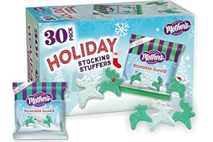 MOTHER'S Mother’s Frosted Cookies, Limited Batch Reindeer Games, stocking stuffer, Christmas Shortbread Animal Cookies, 30 Bags, 0.5 oz Each