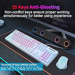 HUO JI Gaming Keyboard USB Wired with Rainbow LED