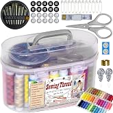 colored bird 40 Spools of Sewing Thread,Gift Box Portable Basic Sewing Repair Kits (Grey)