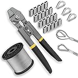 Wire Rope Crimping Tool Kit,165FT Wire Rope