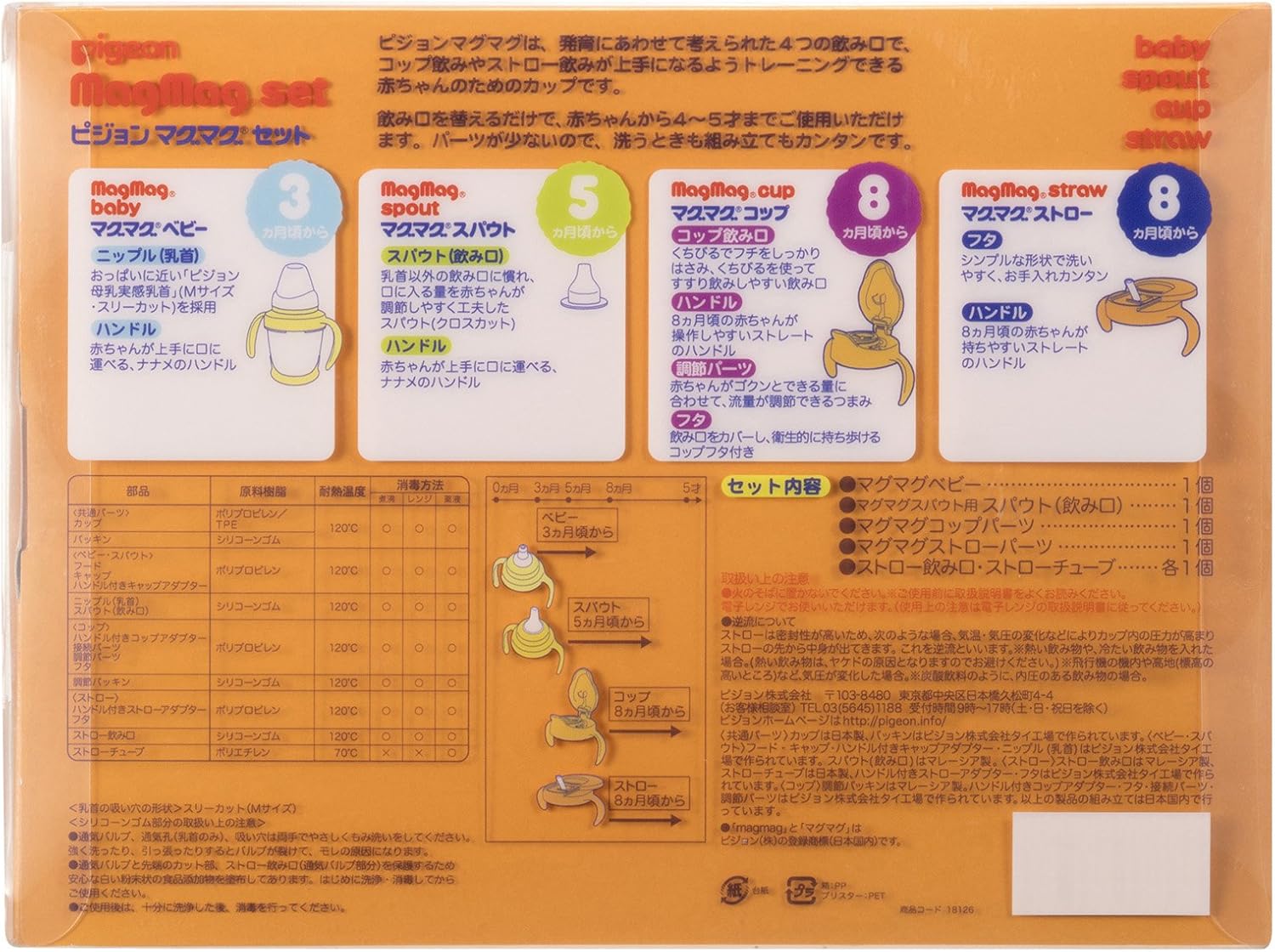 Amazon ピジョン Pigeon マグマグ セット 3ヵ月頃から 発達にあわせた4種類の飲み方トレーニング ベビー マタニティ ベビー マタニティ 通販