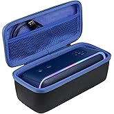 co2CREA Hard Travel Case Replacement for DOSS SoundBox Pro+ Wireless Bluetooth Speaker (Black Case + Inside Blue)