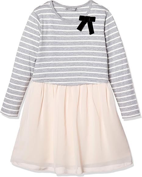 Amazon ベルメゾン 子供服 女の子 お出かけにも シフォン使い ドッキング ワンピース D グレー系 日本 1 日本サイズ 1 相当 ワンピース チュニック 通販