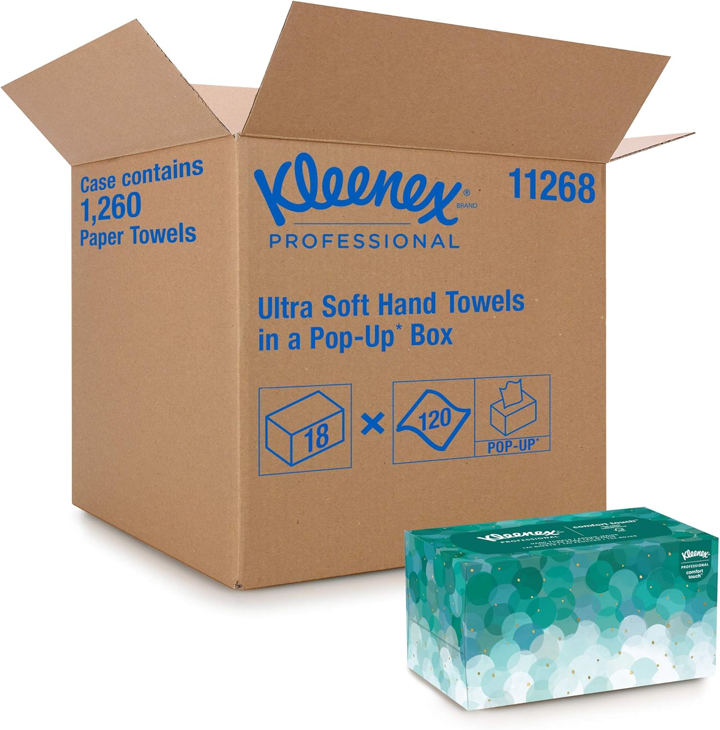 Kleenex Hand Towels (11268), Ultra Soft and Absorbent, PopUp Box, 18