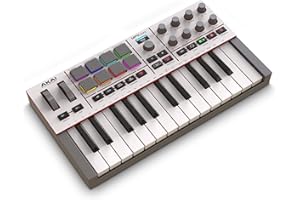 Akai Professional MPK Mini IV USB-C MIDI Keyboard Controller for Beginners and Producers - MPC Drum Pads, 360° Knobs, Pitch & Mod Wheels, Lessons and Music Production Software with 1000+ Sounds, Grey