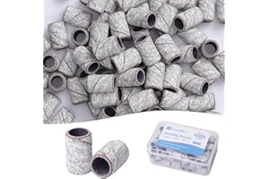 GazePlus 100 Pcs Sanding Bands for Nail Drill with 3/32” Zebra Disposable Sanding Band 80 Coarse Grit for Nail Drill Set Acrylic Nails Gel Manicure & Pedicure