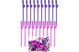 SAGNA 10pcs Bachelorette Party Pennis Straws Confetti Pack Hen Straw Naughty Crazy Party Bride Drinking Straws