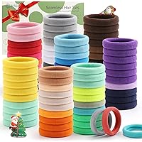 100PCS Elastic Hair Ties, Seamless Hair Band, Ponytail Holder No Crease Damage, Elastic Cotton Bands for Women's Hair, Hair S