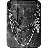 Kysppreu Skeleton Wallet Chain Pants Biker Jean Pocket Chain Unisex Pant Trouser Skull Belt Chains Punk Goth Accessories for Men Women