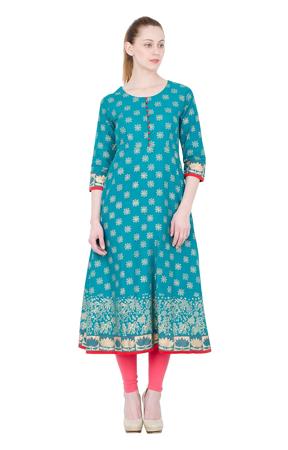 zoeyam's women's cotton anarkali kurti (zc0307-parent)