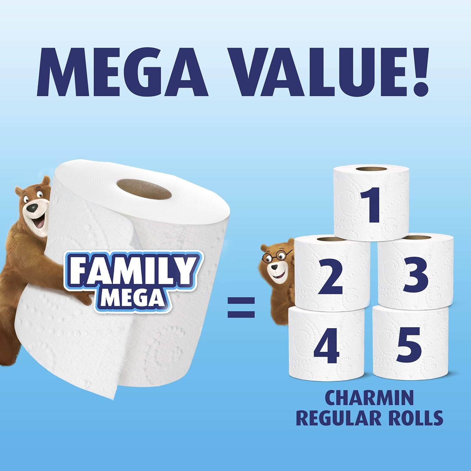 Charmin Ultra Strong Clean Touch Toilet Paper, 24 Family Mega Rolls = 123 Regular Rolls: Health & Personal Care