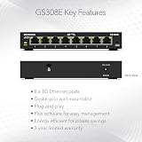 NETGEAR GS308E 8-Port Gigabit Ethernet Plus Switch Desktop Wall Mount view 2