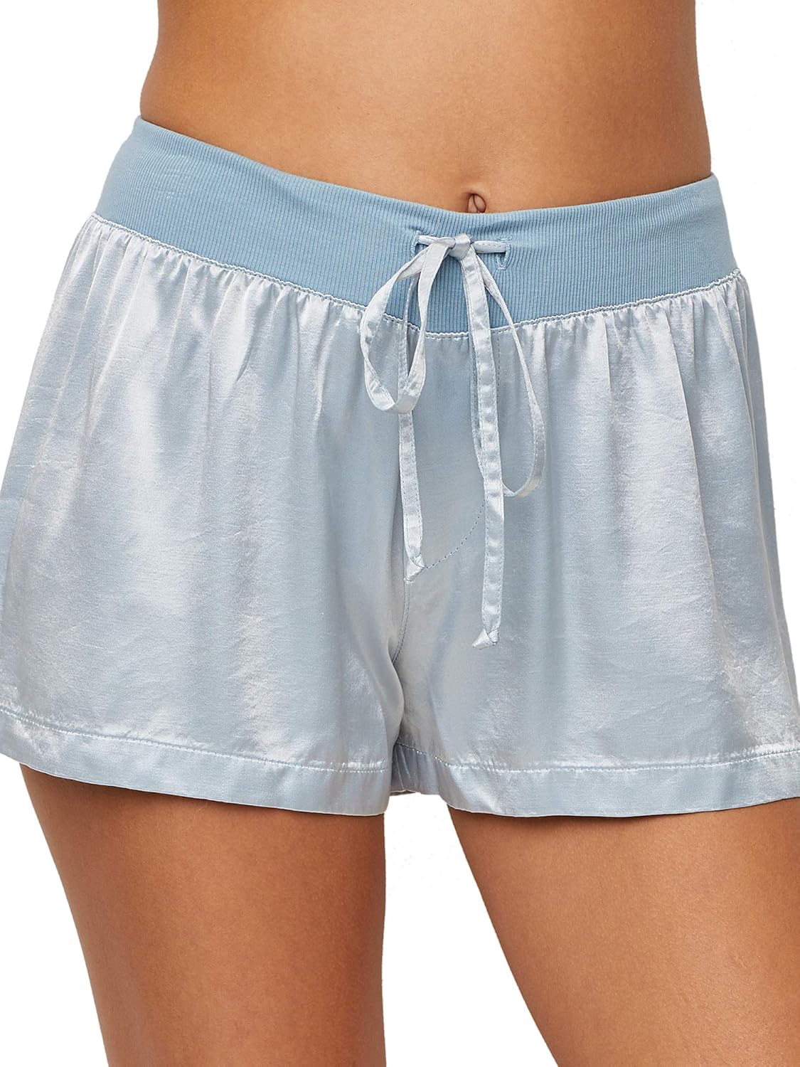 PJ Harlow Women's Mikel Satin Boxer Short, Morning Blue, Small at  Women’s Clothing store