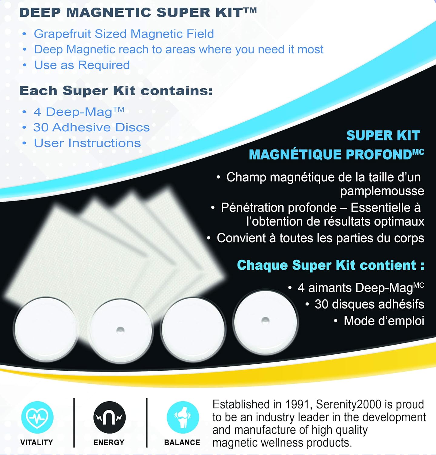 Serenity2000 Deep Magnetic Therapy Spot Magnet Super Kit - Contains 4 Powerful Magnets, 10,000 Gauss Per Magnet.: Health & Personal Care