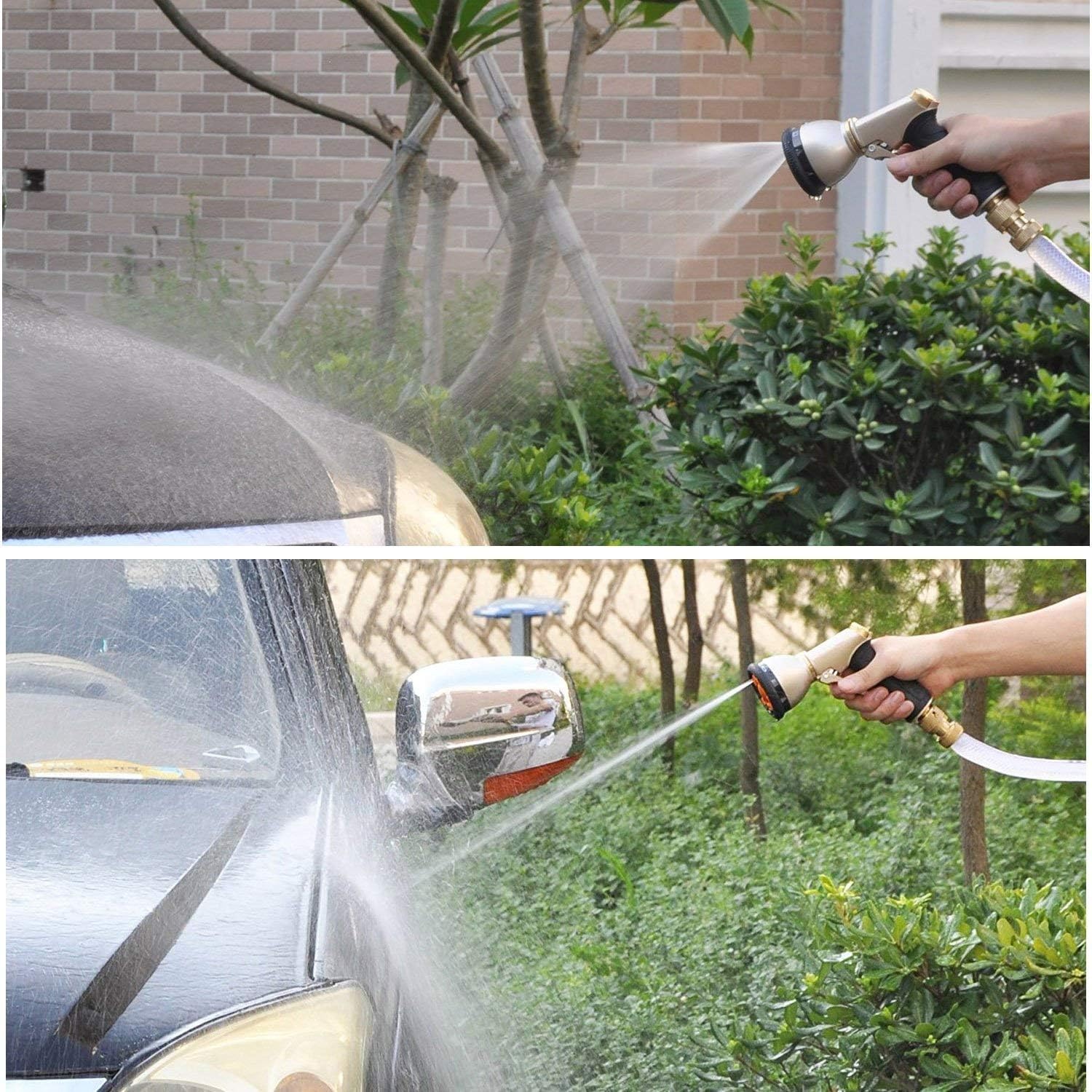 Garden Hose Nozzle Metal Water Hose Sprayer with 3/4" Brass Hose Connector, 9 Adjustable Patterns Garden Nozzle for Lawn and Garden and Car Washing.: Home Improvement