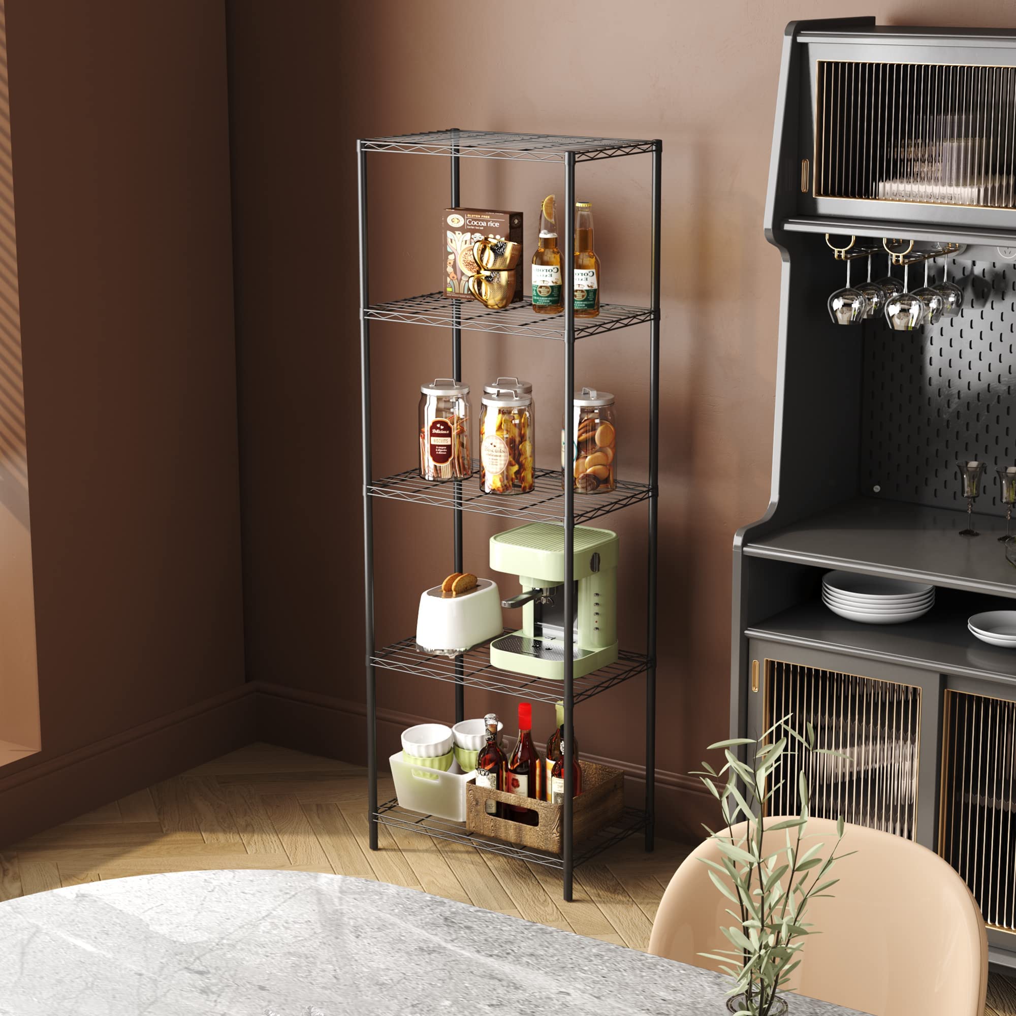 HOMEFORT 5Tier Wire Shelving 5 Shelves Unit Metal Storage Rack Durable Organizer Perfect for