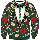 Arvilhill Mens Ugly Candy Tree Xmas Sweatshirt Unisex 3D Graphic Print Adult Hilarious Tacky Navidad Holiday Jumper XL