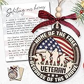 TEEBIM Veteran Ornament - Veteran Ornaments, Army Ornaments for Christmas Tree - US Military Gifts for Men - 2 Layered Wood Ornament with Story Card 2025