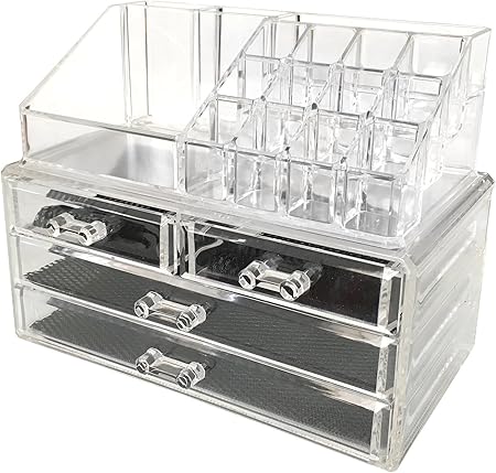Amazon Com Sodynee Jewelry And Cosmetic Storage 2 Piece Acrylic