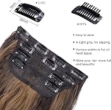 AliLeader Brown Hair Extensions Clip In 20in Synthetic Curly 4 pcs Dark Brown view 3