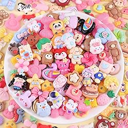 100Pcs Colorful Slime Charms Assorted Cute Decoden