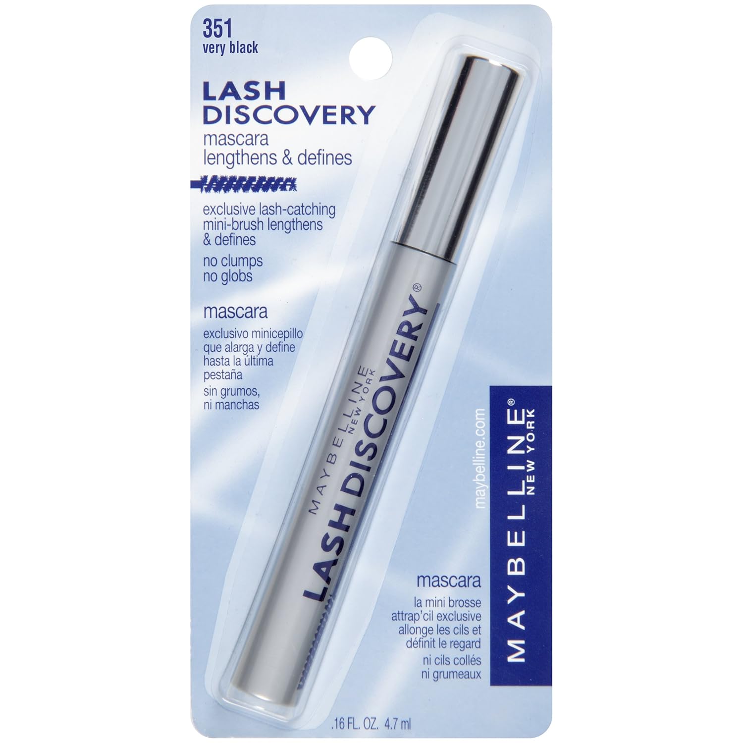Maybelline New York Lash Discovery Waterproof Mascara, Very Black 361, 0.16 Fluid Ounce : Beauty