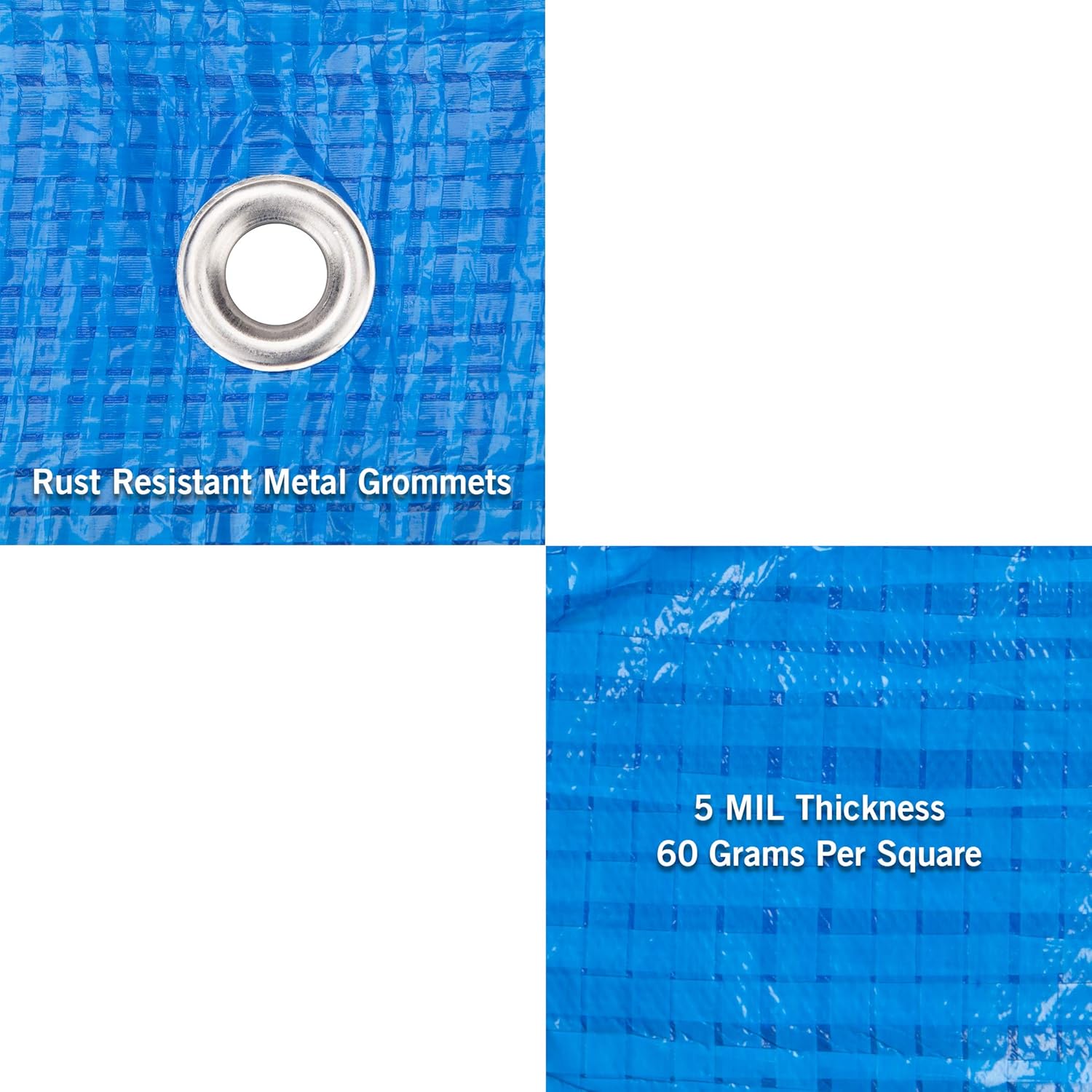 Cartman Poly Tarp Cover 10 x 12 Feet, Multi-Purpose Waterproof, 60GSM Blue: Home Improvement