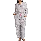Karen Neuburger womens Plus Size Notch Collar Girlfriend Pajama Set