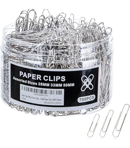 Translucent Vinyl Paper Clips - 5 Mixed Colors That Won't Mark Your Papers