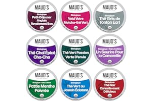 Maud's 9 Blend Organic Tea Pods Variety Pack, 48 ct, 9 Assorted Flavors, Single Serve Tea Pods –100% Premium Blended Tea Leav