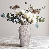 Wancetang Terracotta Vase, Rustic Farmhouse Vase, Large Ceramic Vases for Centerpieces, Farmhouse Decor for Living Room, Shelf, Entryway, Room Decor, 11 inch